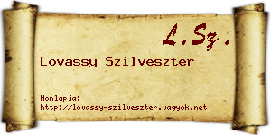 Lovassy Szilveszter névjegykártya