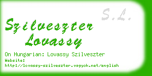 szilveszter lovassy business card